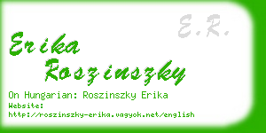 erika roszinszky business card